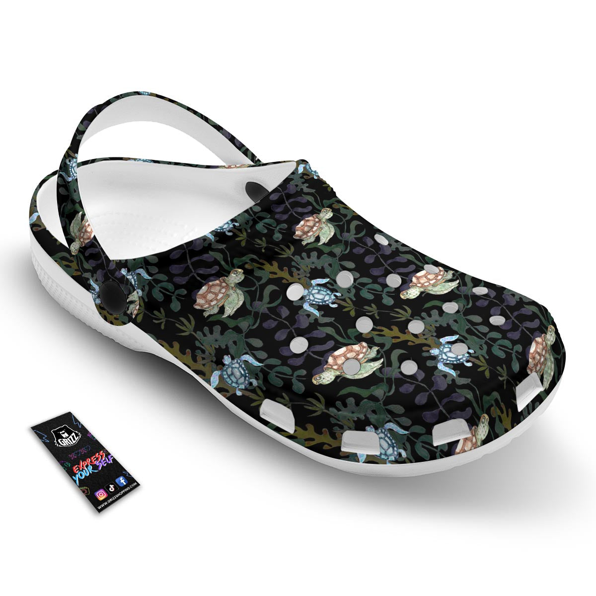 Painting Sea Turtle Print Pattern Clog-grizzshop