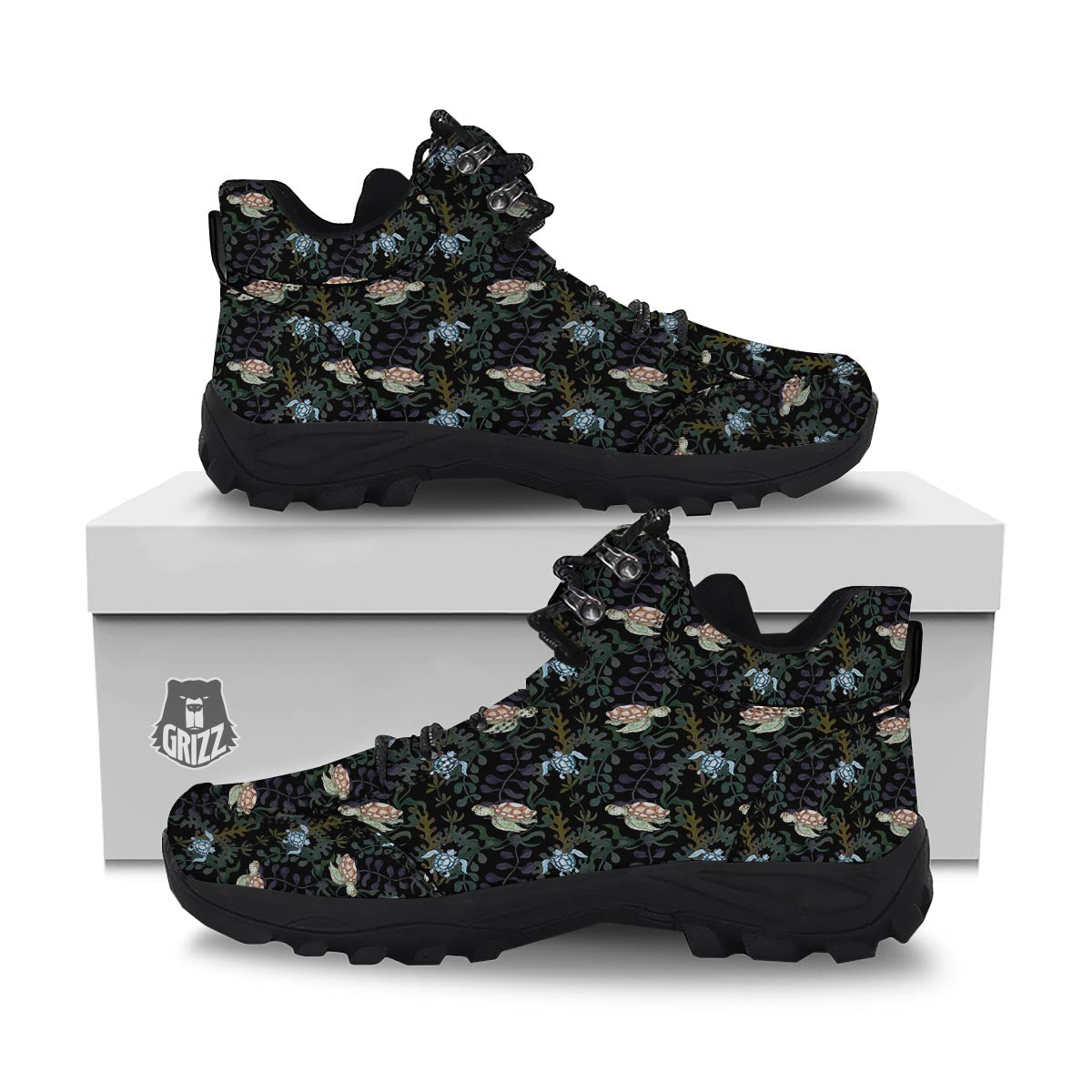 Painting Sea Turtle Print Pattern Hiking Shoes-grizzshop