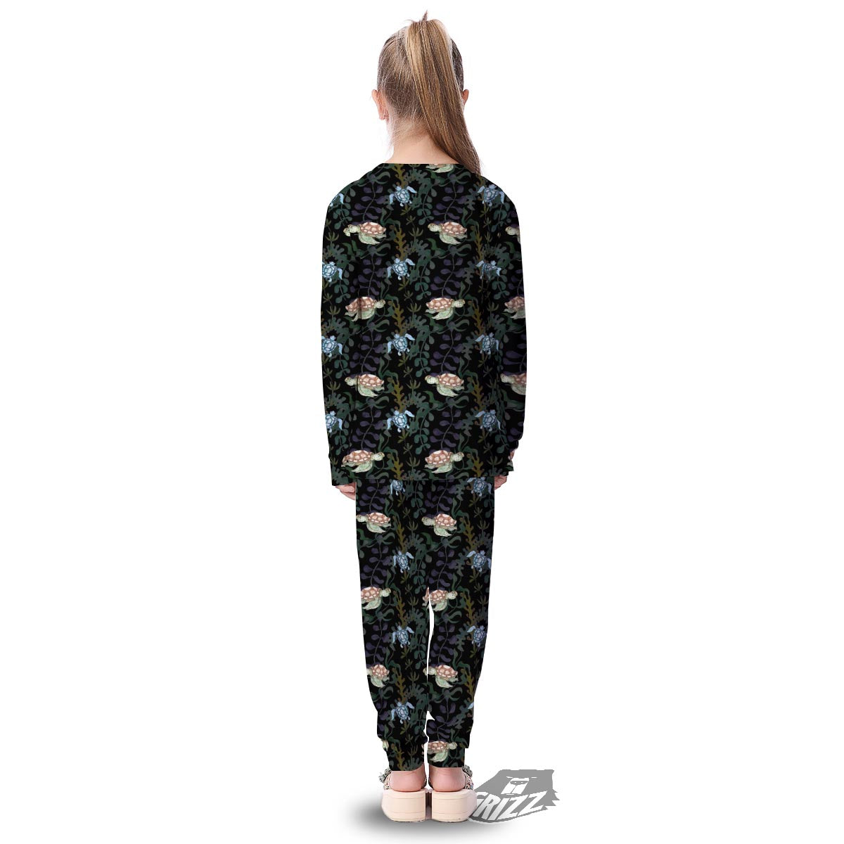Painting Sea Turtle Print Pattern Kid's Pajamas-grizzshop