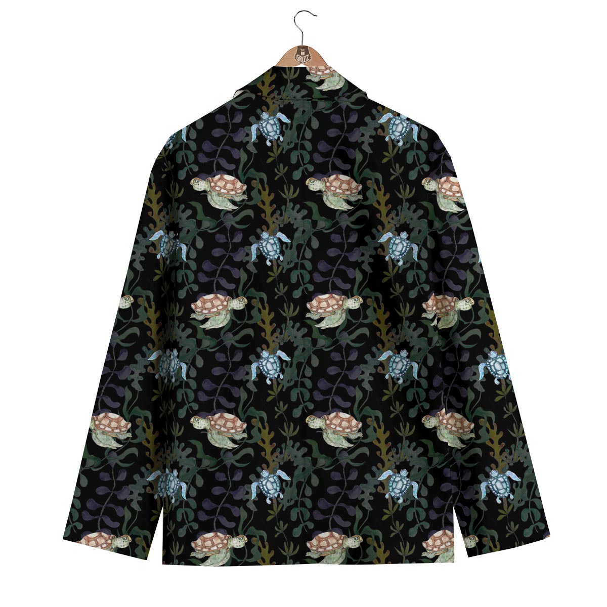 Painting Sea Turtle Print Pattern Men's Blazer-grizzshop