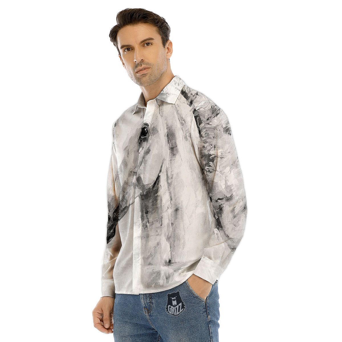 Painting Sea Turtle Print Pattern Men's Dress Shirts-grizzshop
