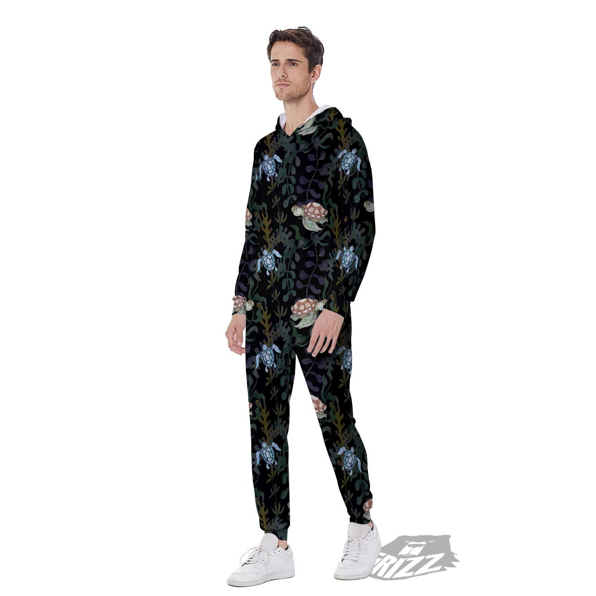 Painting Sea Turtle Print Pattern Men's Jumpsuit-grizzshop