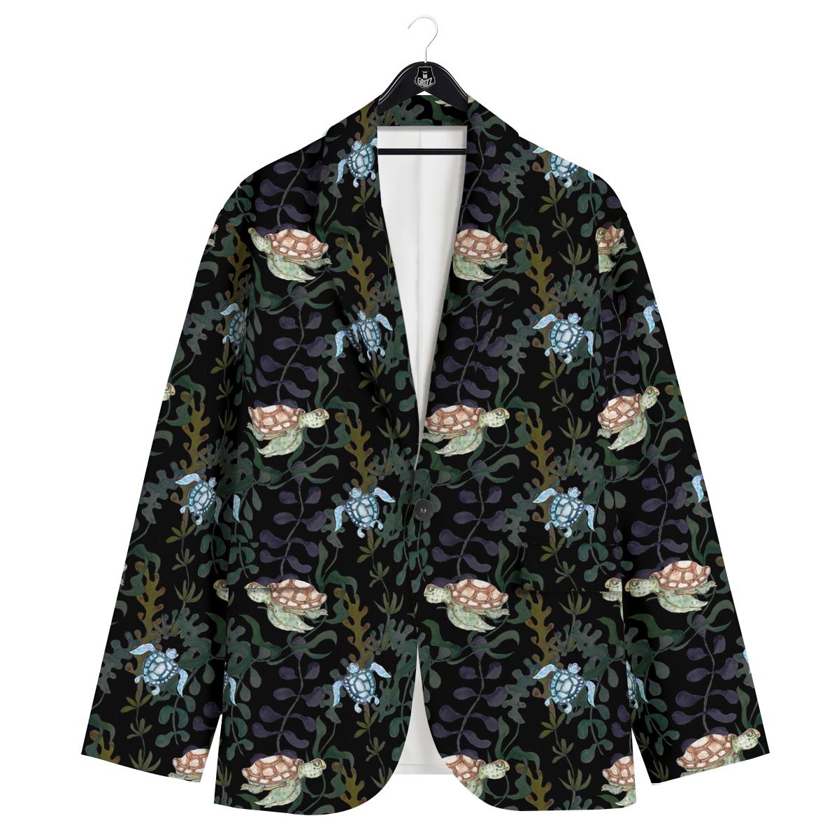 Painting Sea Turtle Print Pattern Men's Sport Coat-grizzshop