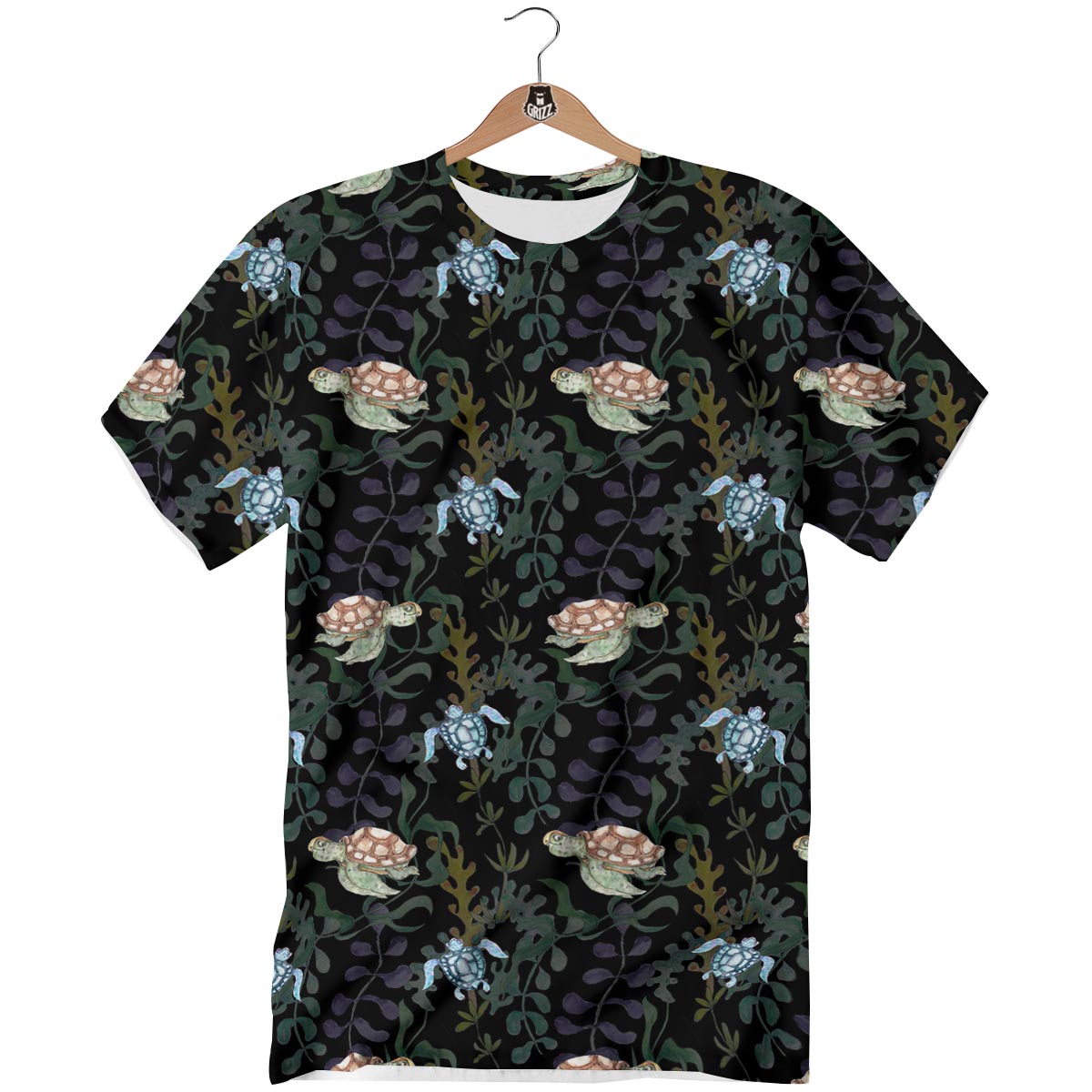 Painting Sea Turtle Print Pattern T-Shirt-grizzshop