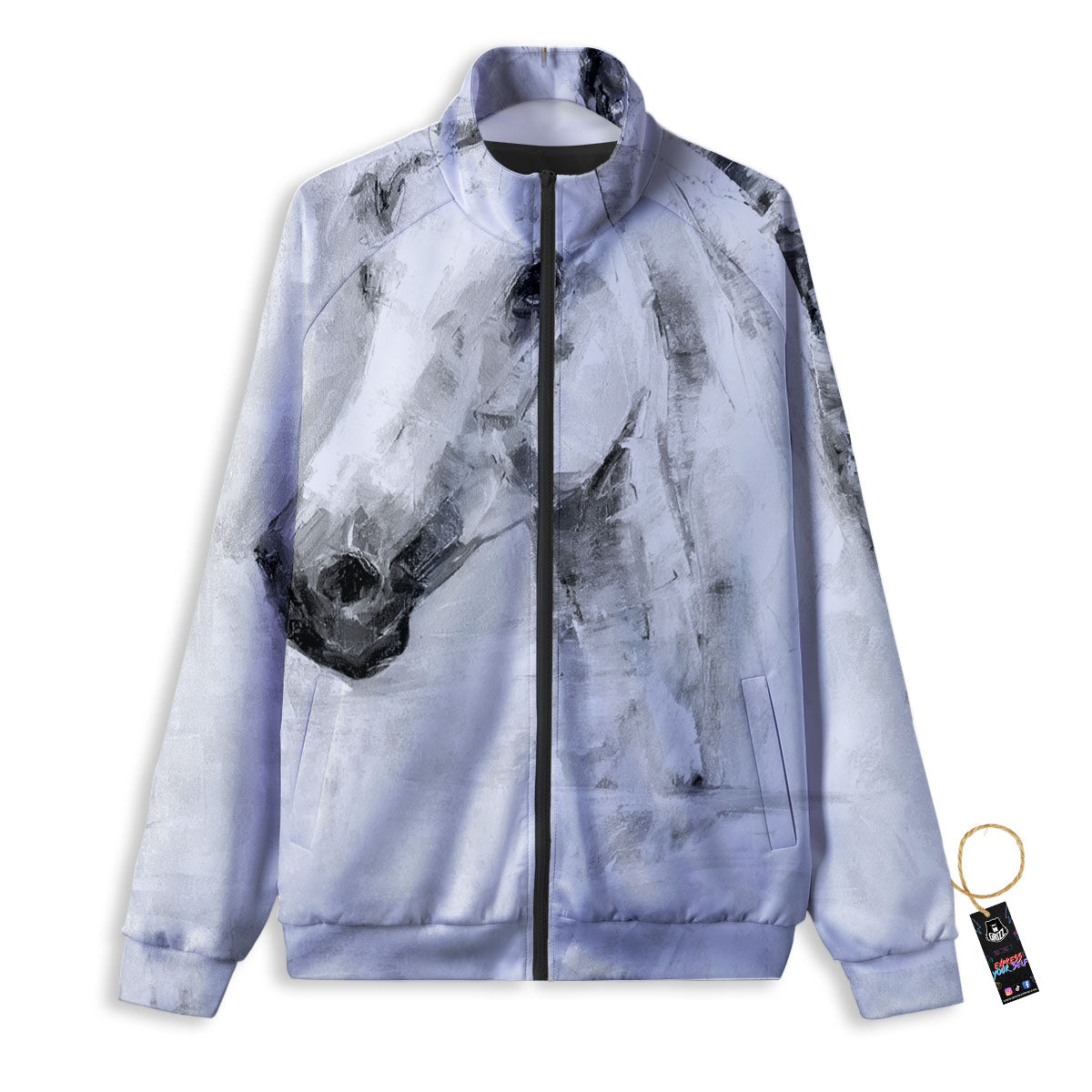 Painting Sea Turtle Print Pattern Track Jacket-grizzshop