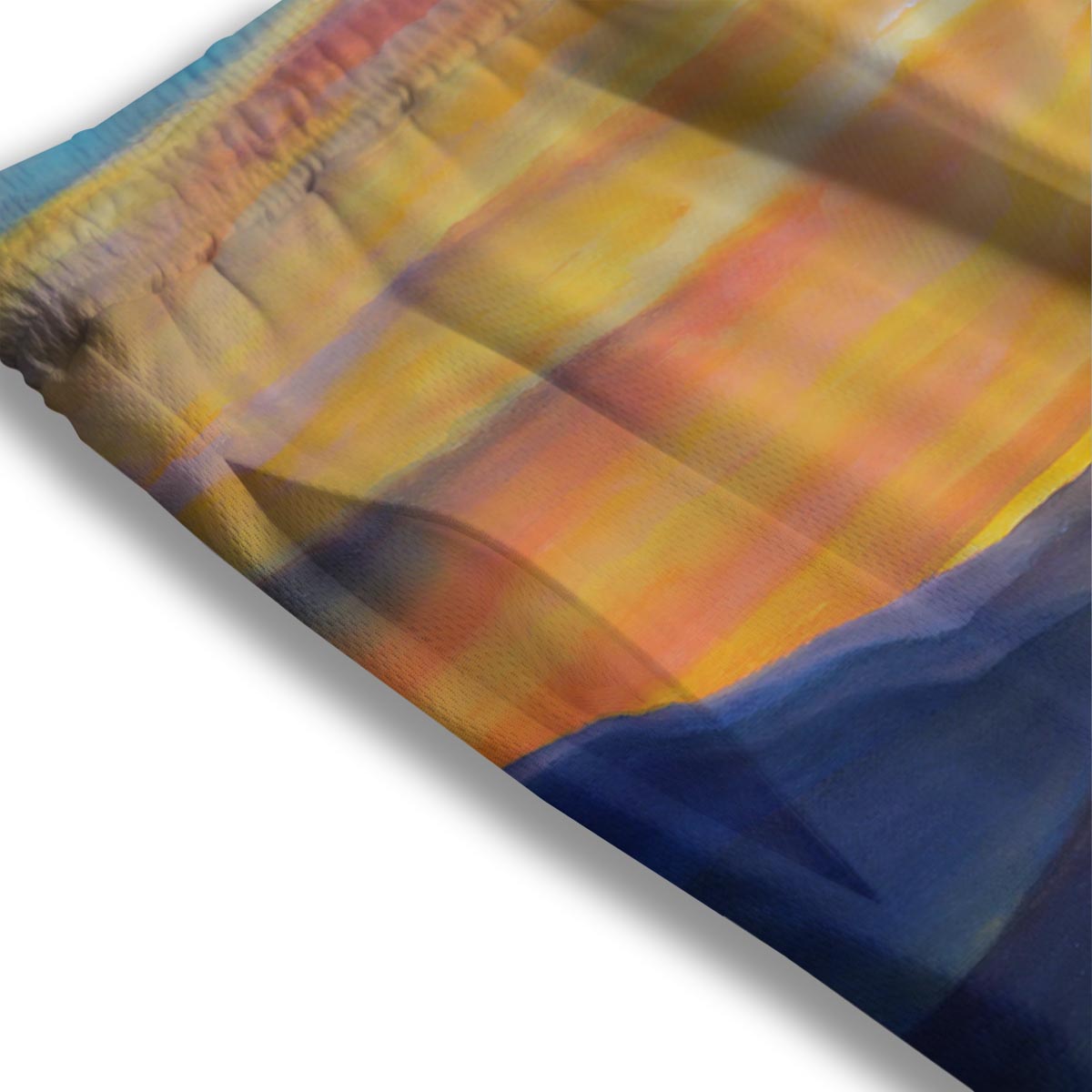 Painting Sunset Horse Print Mesh Shorts
