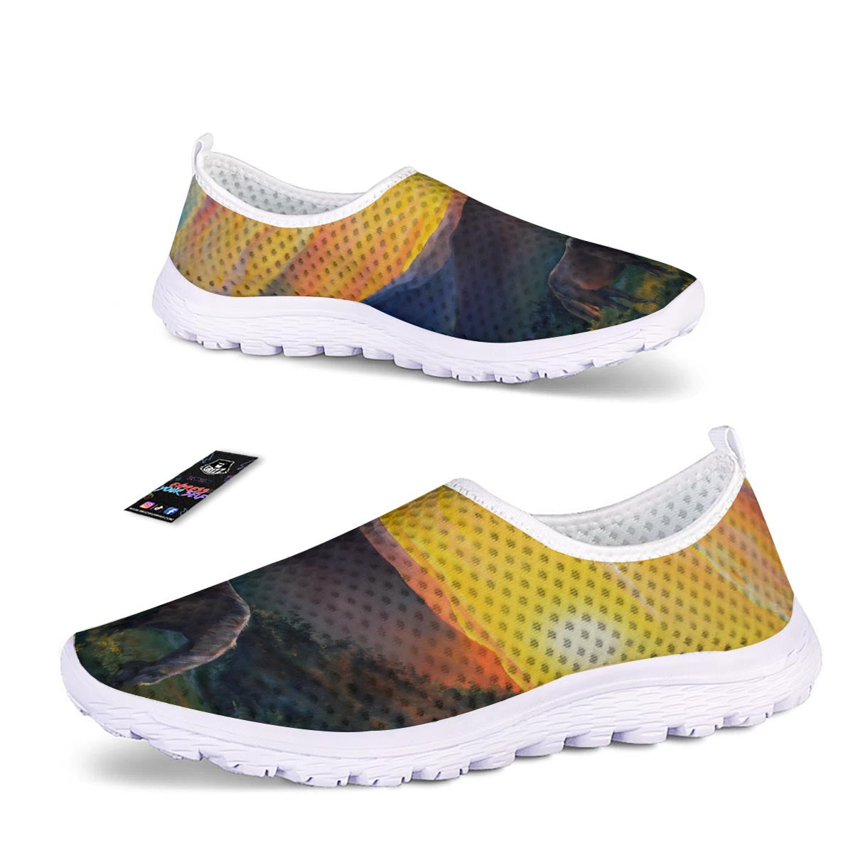 Painting Sunset Horse Print Nurse Shoes-grizzshop