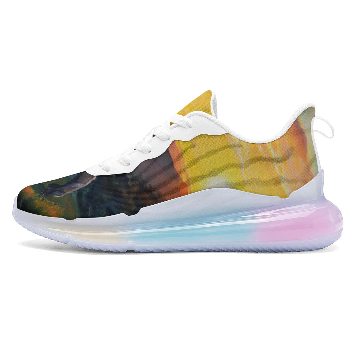 Painting Sunset Horse Print Running Sneakers-grizzshop