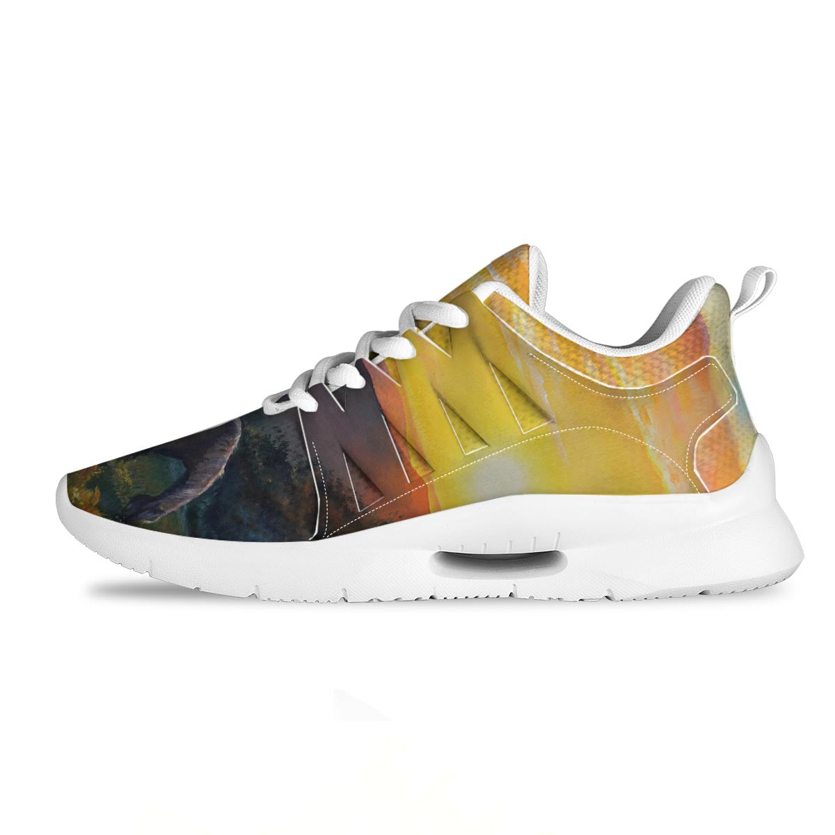 Painting Sunset Horse Print Tennis Shoes-grizzshop