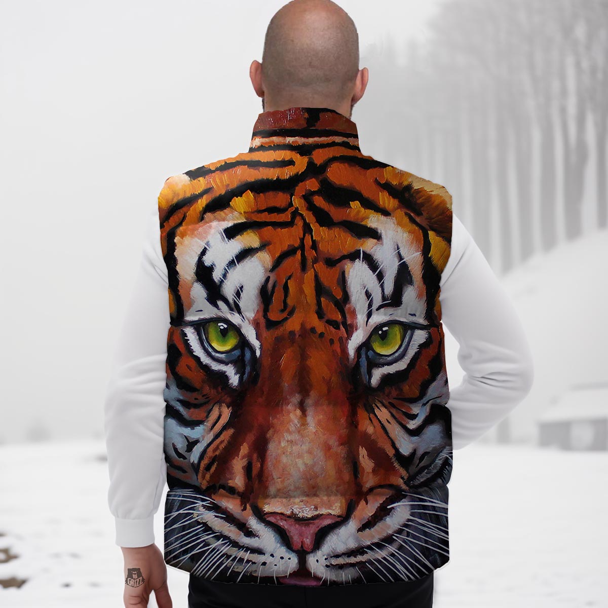 Painting Tiger Print Down Vest