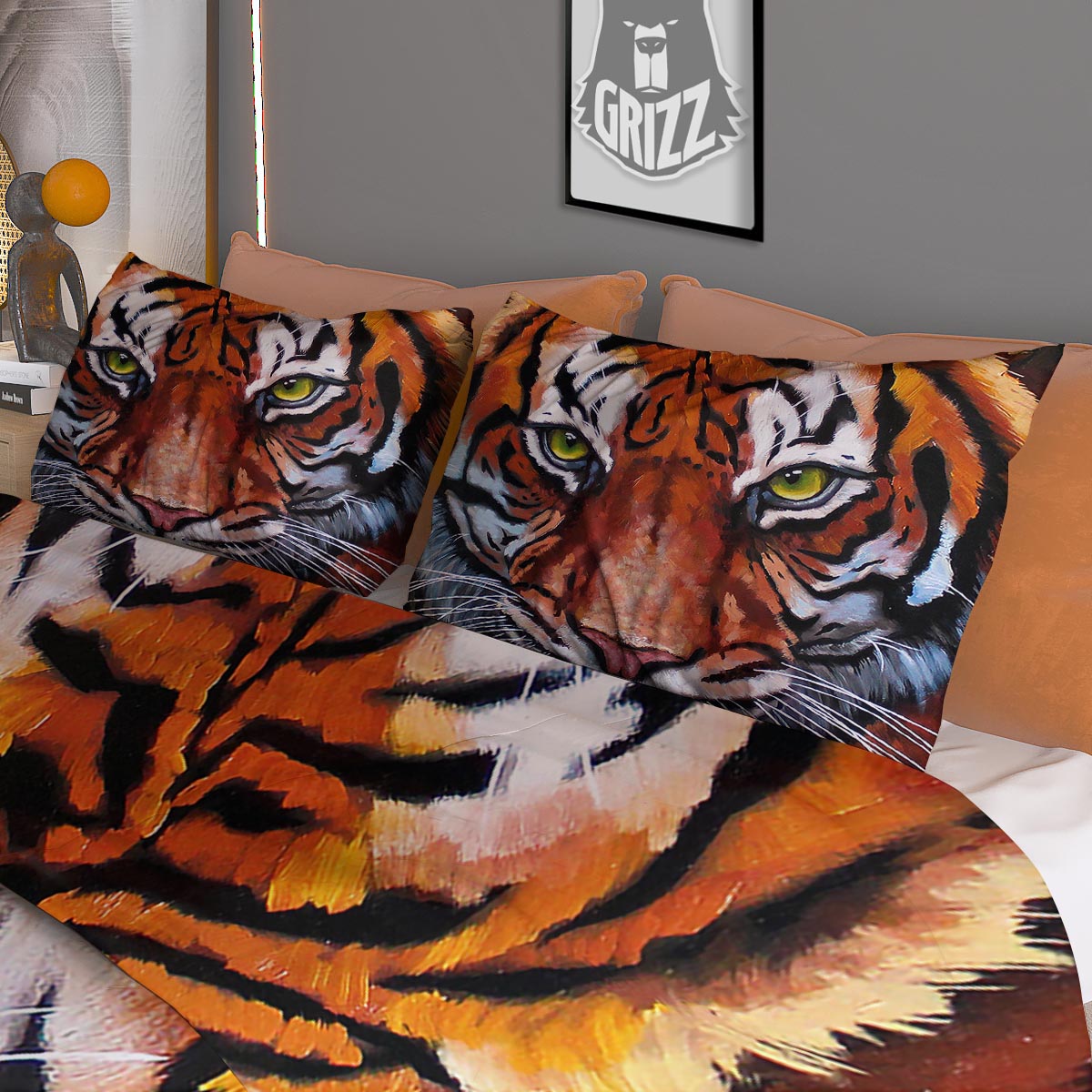 Painting Tiger Print Duvet Cover Bedding Set