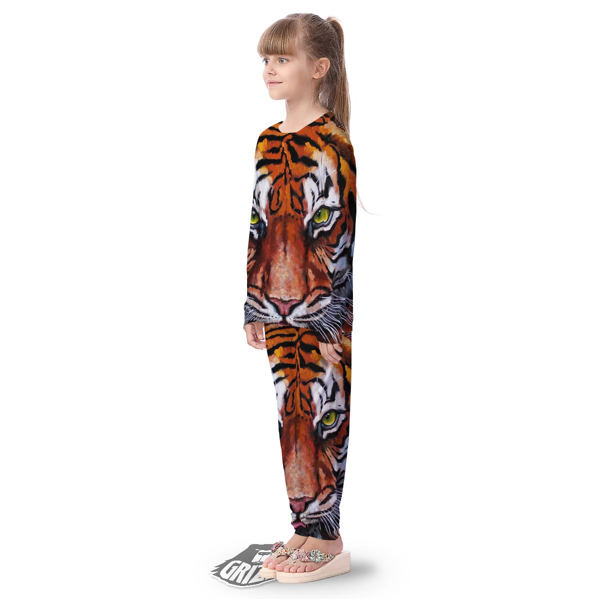 Painting Tiger Print Kid's Pajamas-grizzshop