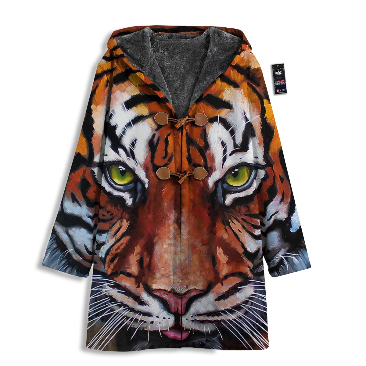Painting Tiger Print Men's Windbreaker Jacket-grizzshop