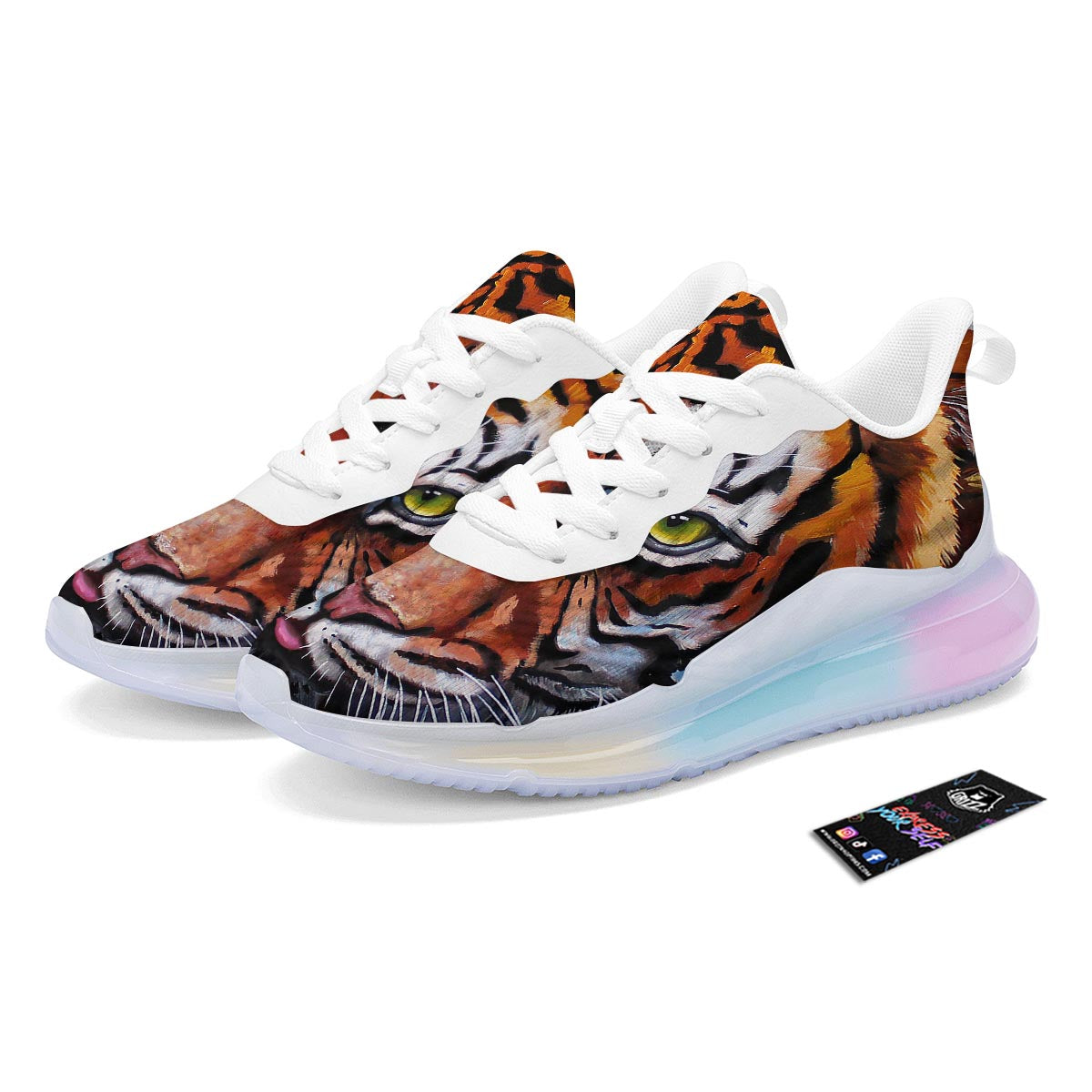 Painting Tiger Print Running Sneakers-grizzshop