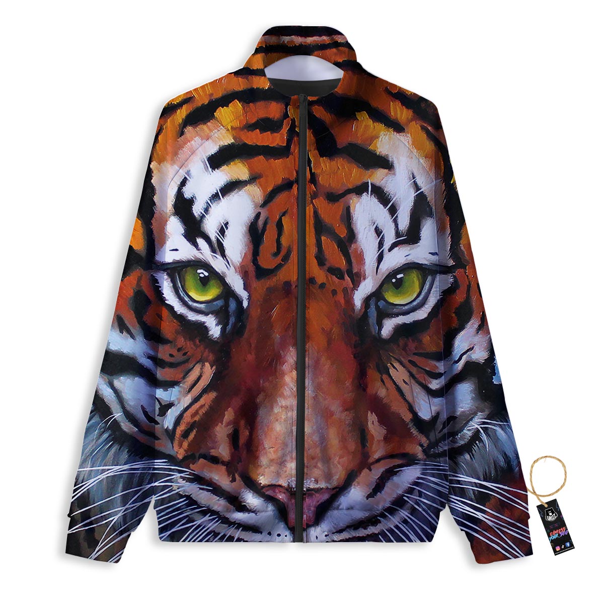 Painting Tiger Print Track Jacket-grizzshop