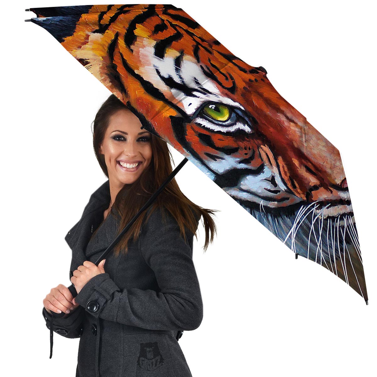 Painting Tiger Print Umbrella-grizzshop