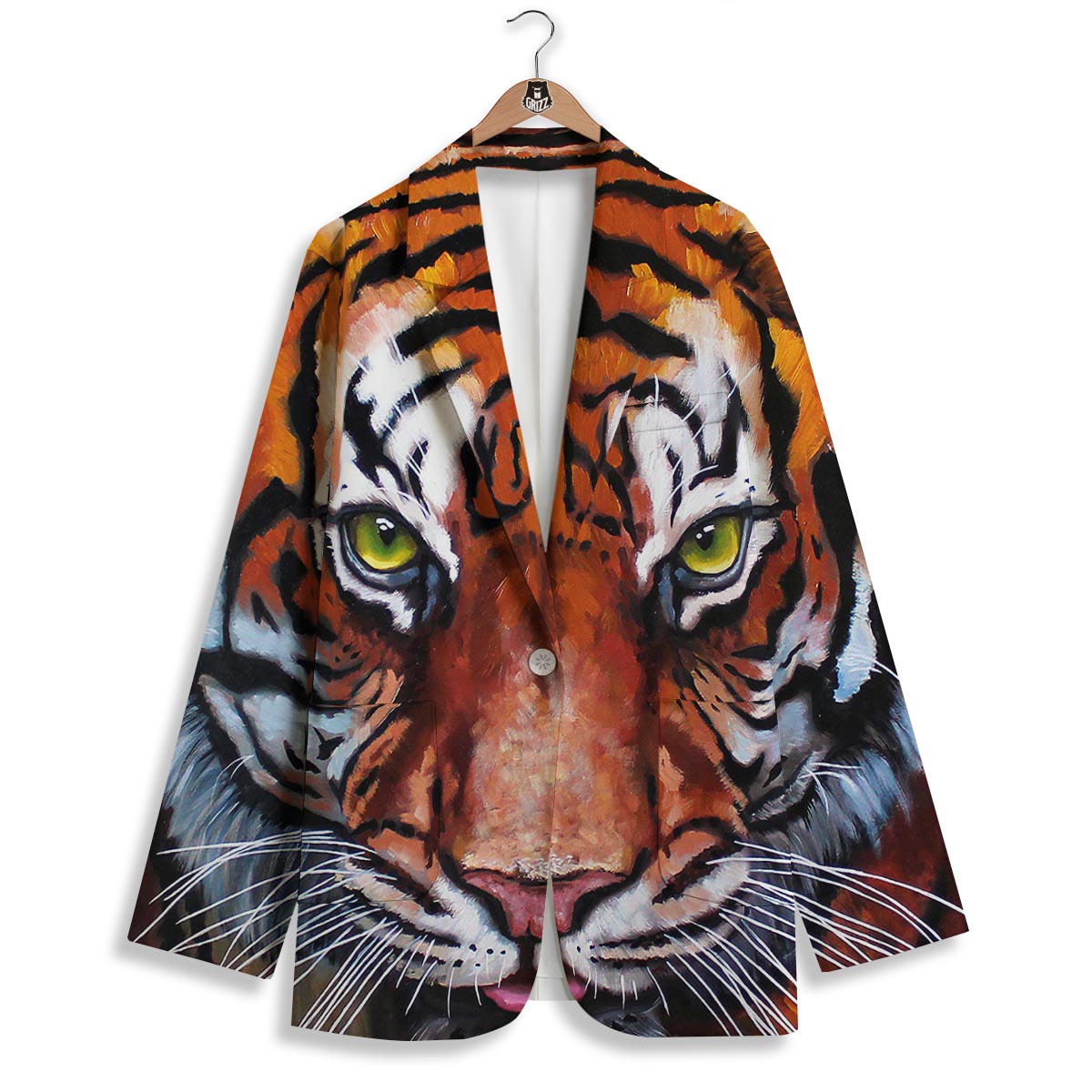 Painting Tiger Print Women's Blazer-grizzshop