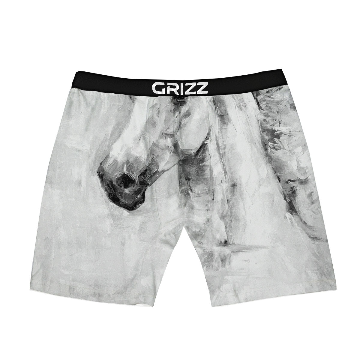 Painting White Horse Print Boxer Briefs-grizzshop