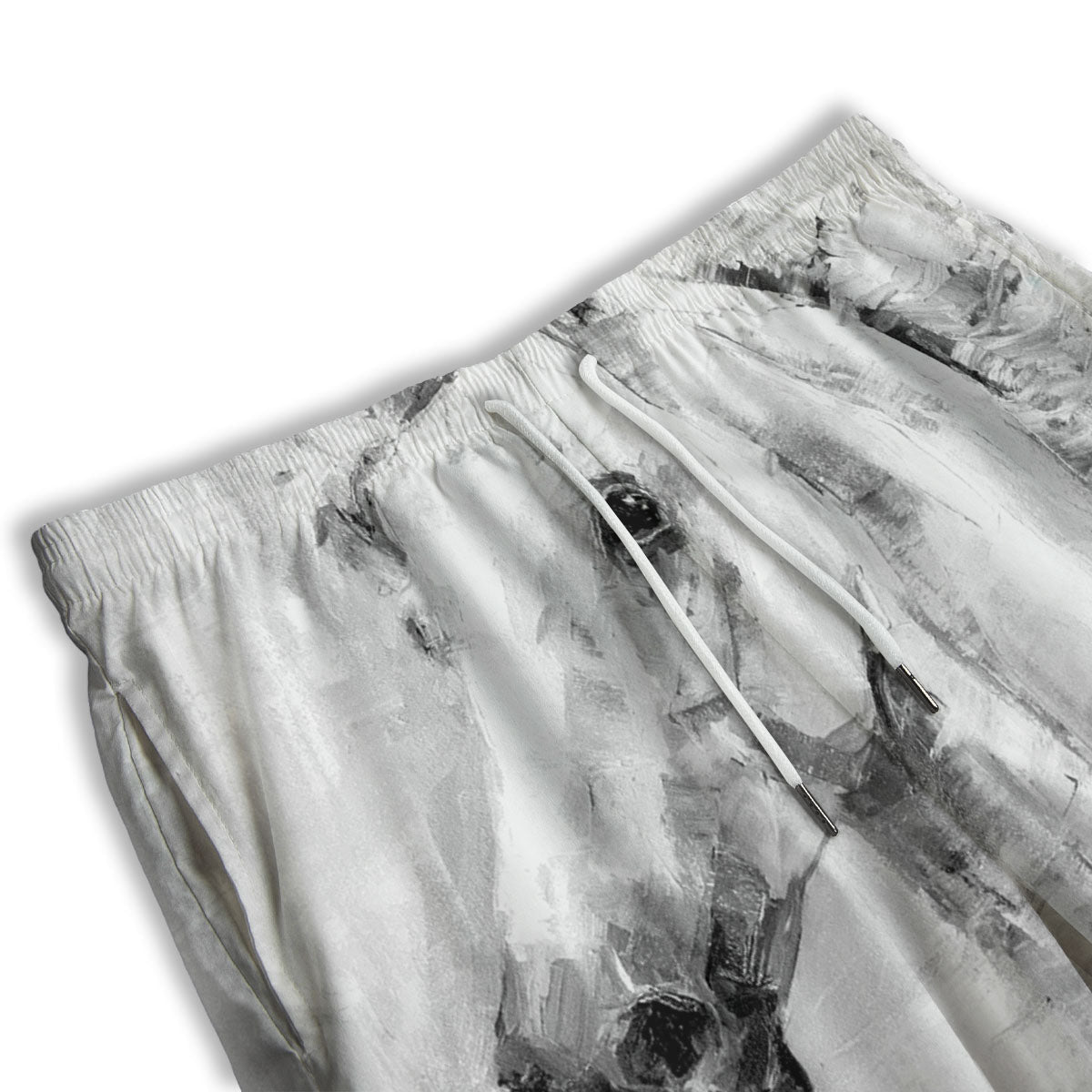 Painting White Horse Print Men's Athletic Shorts