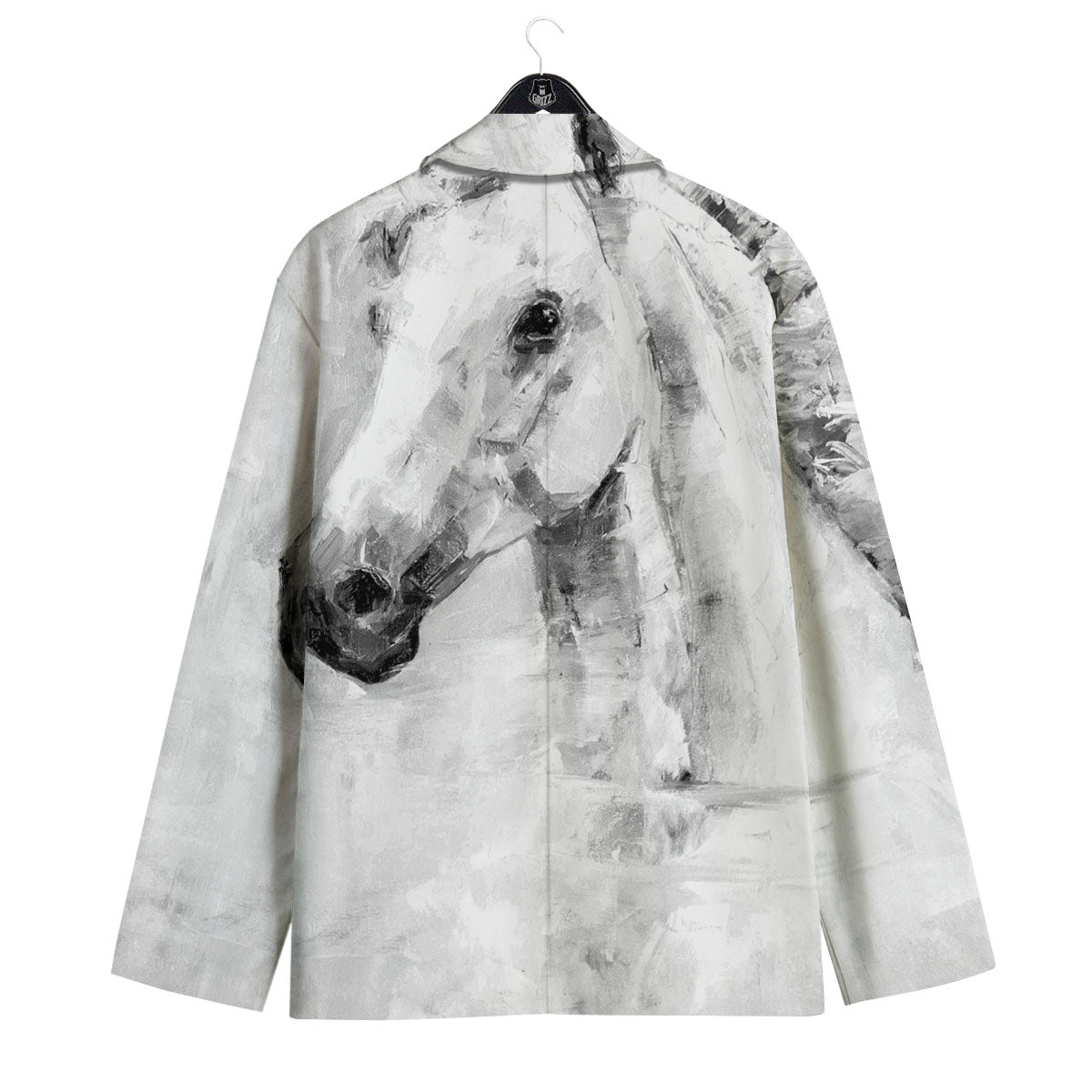 Painting White Horse Print Men's Sport Coat-grizzshop