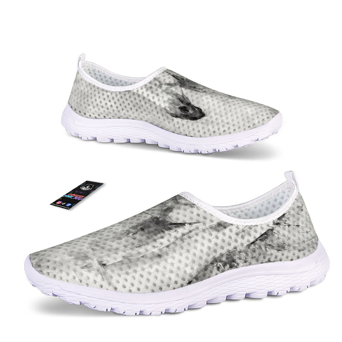 Painting White Horse Print Nurse Shoes-grizzshop