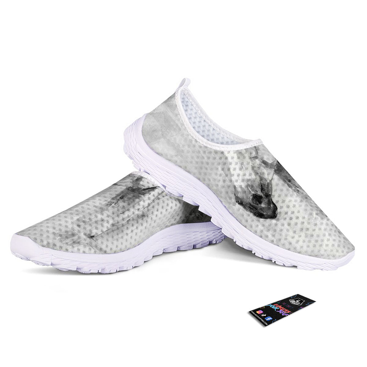 Painting White Horse Print Nurse Shoes-grizzshop