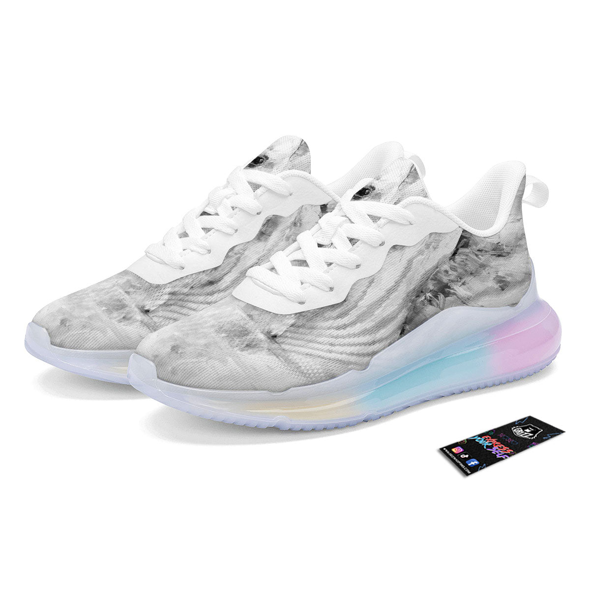 Painting White Horse Print Running Sneakers-grizzshop