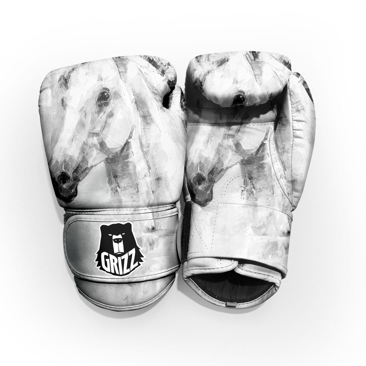 Painting White Horse Print Pro Boxing Glove