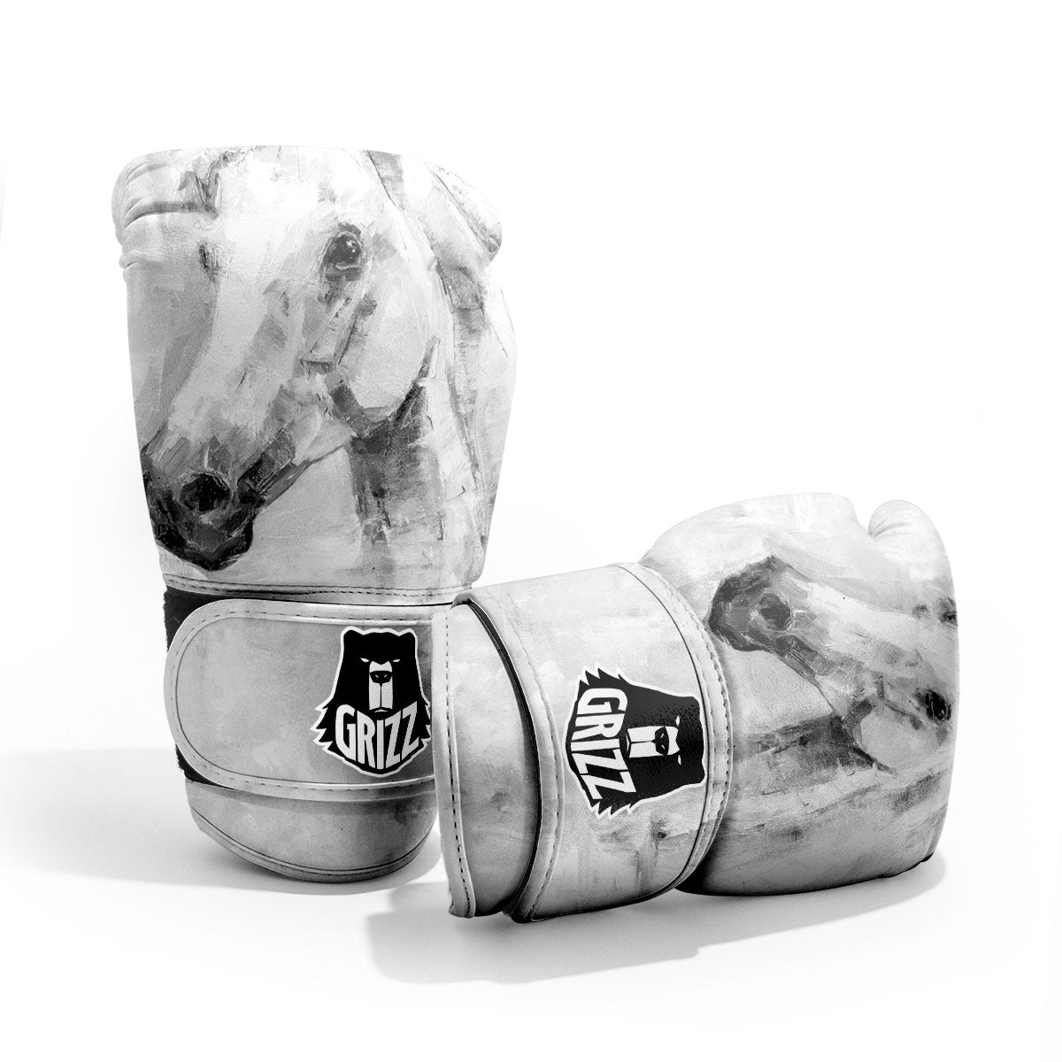 Painting White Horse Print Pro Boxing Glove