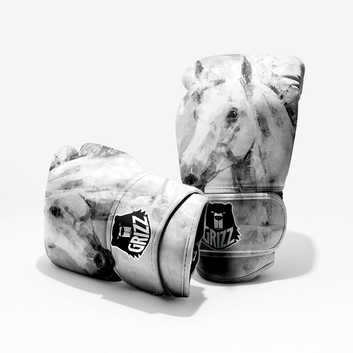 Painting White Horse Print Pro Boxing Glove