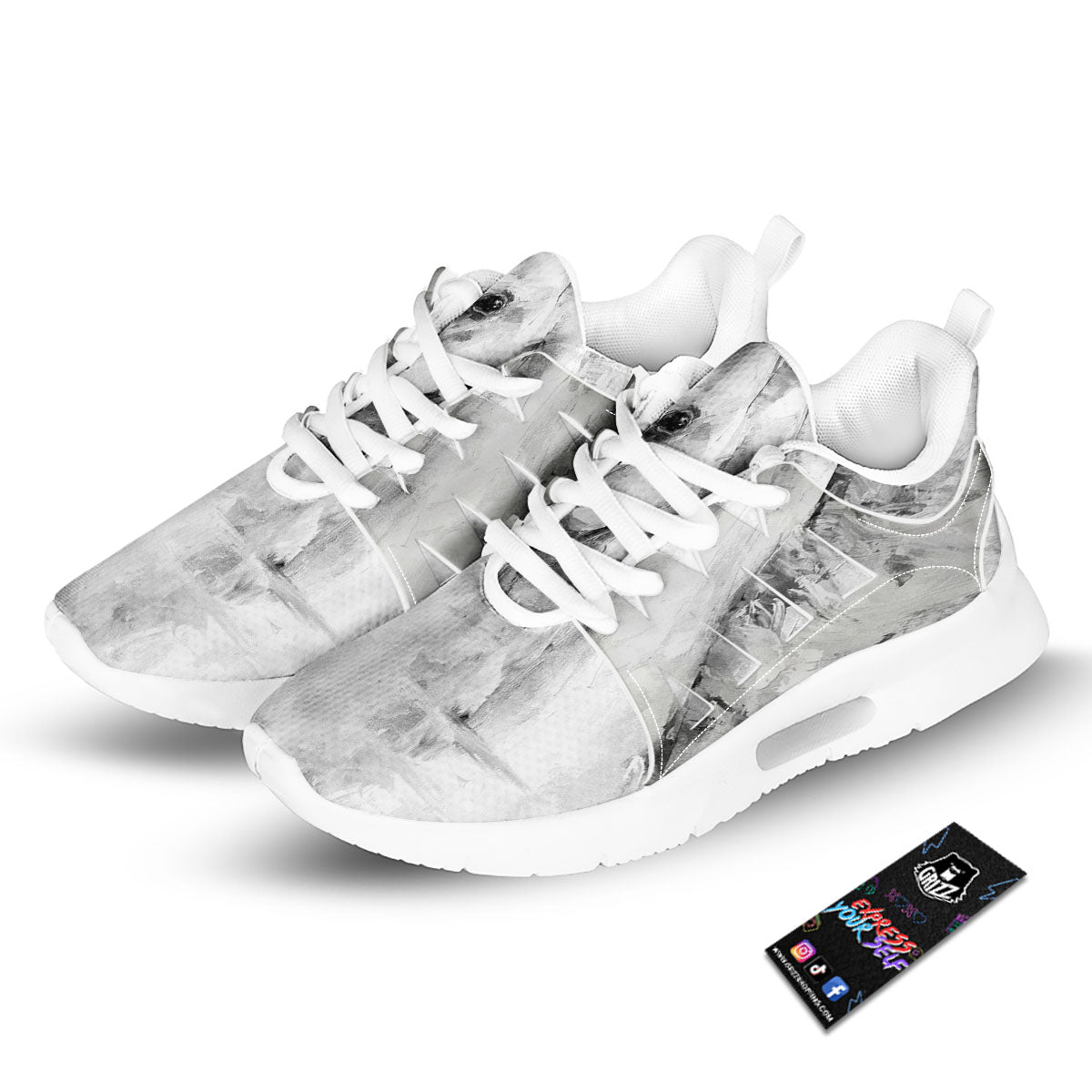 Painting White Horse Print Tennis Shoes-grizzshop