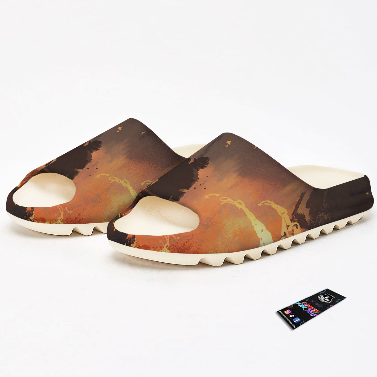 Painting Brave Firefighter Print Sandals-grizzshop