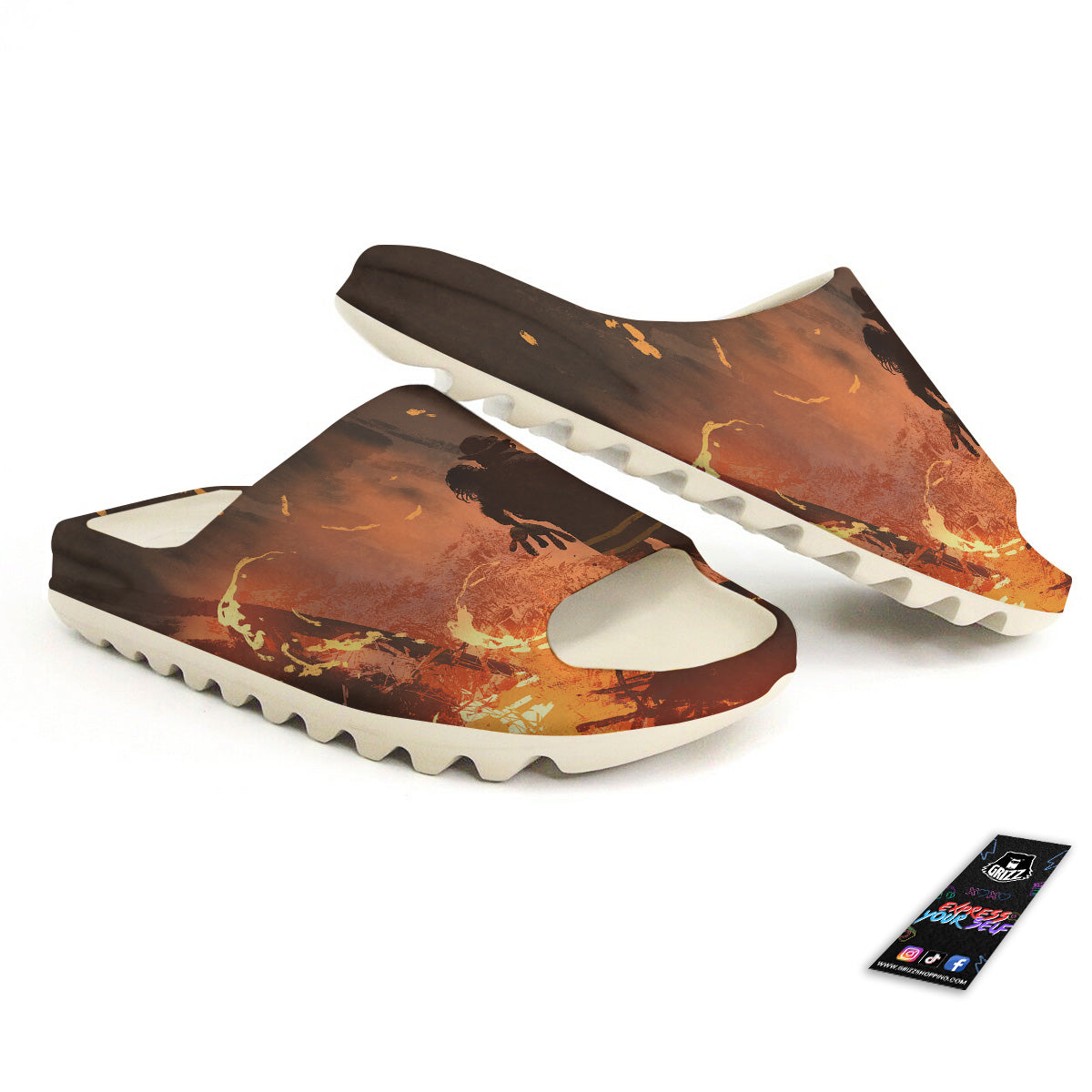 Painting Brave Firefighter Print Sandals-grizzshop