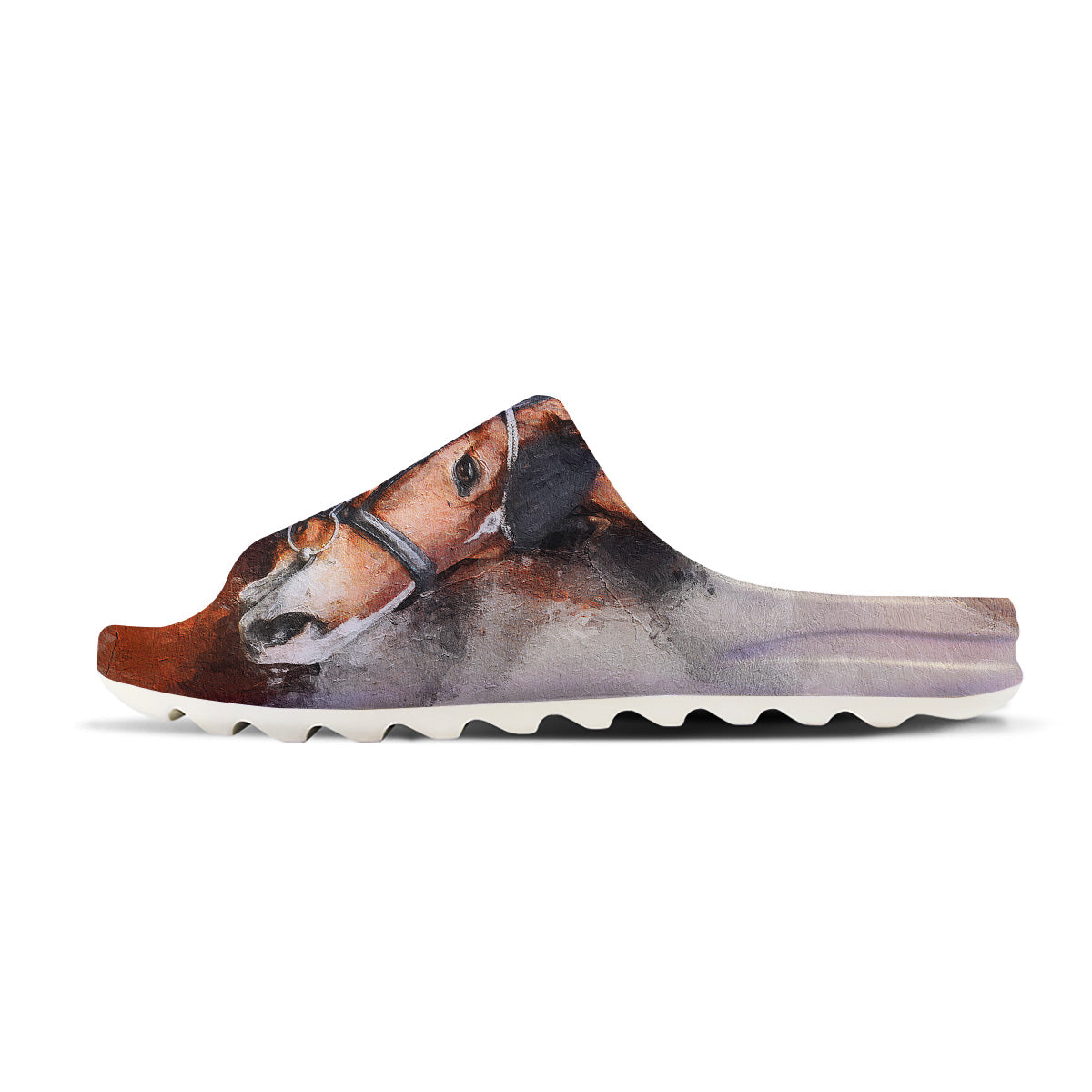 Painting Brown Horse Print Sandals-grizzshop