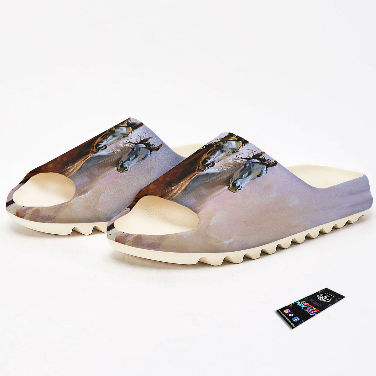 Painting Horse Vintage Print Sandals-grizzshop
