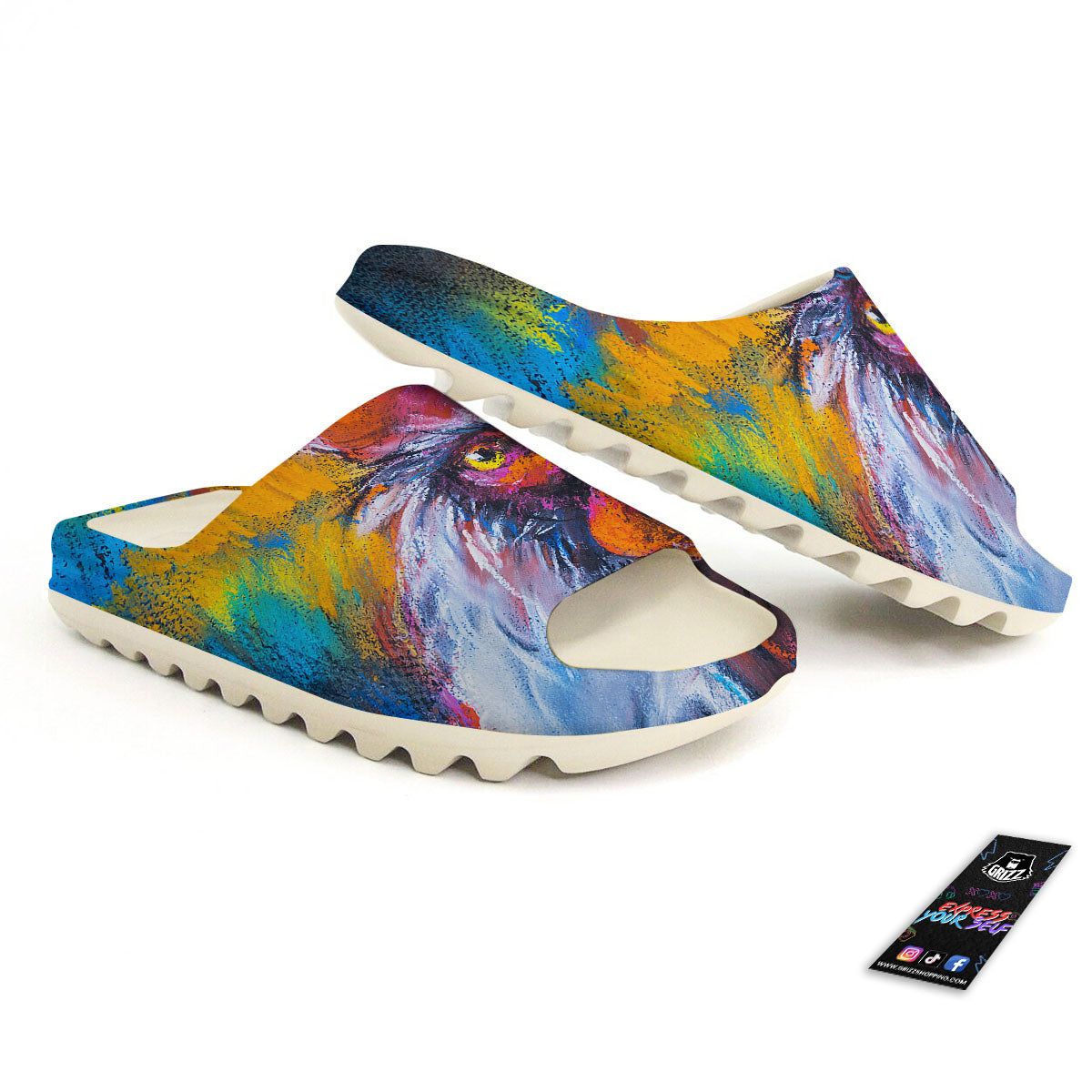 Painting Rooster Print Sandals-grizzshop