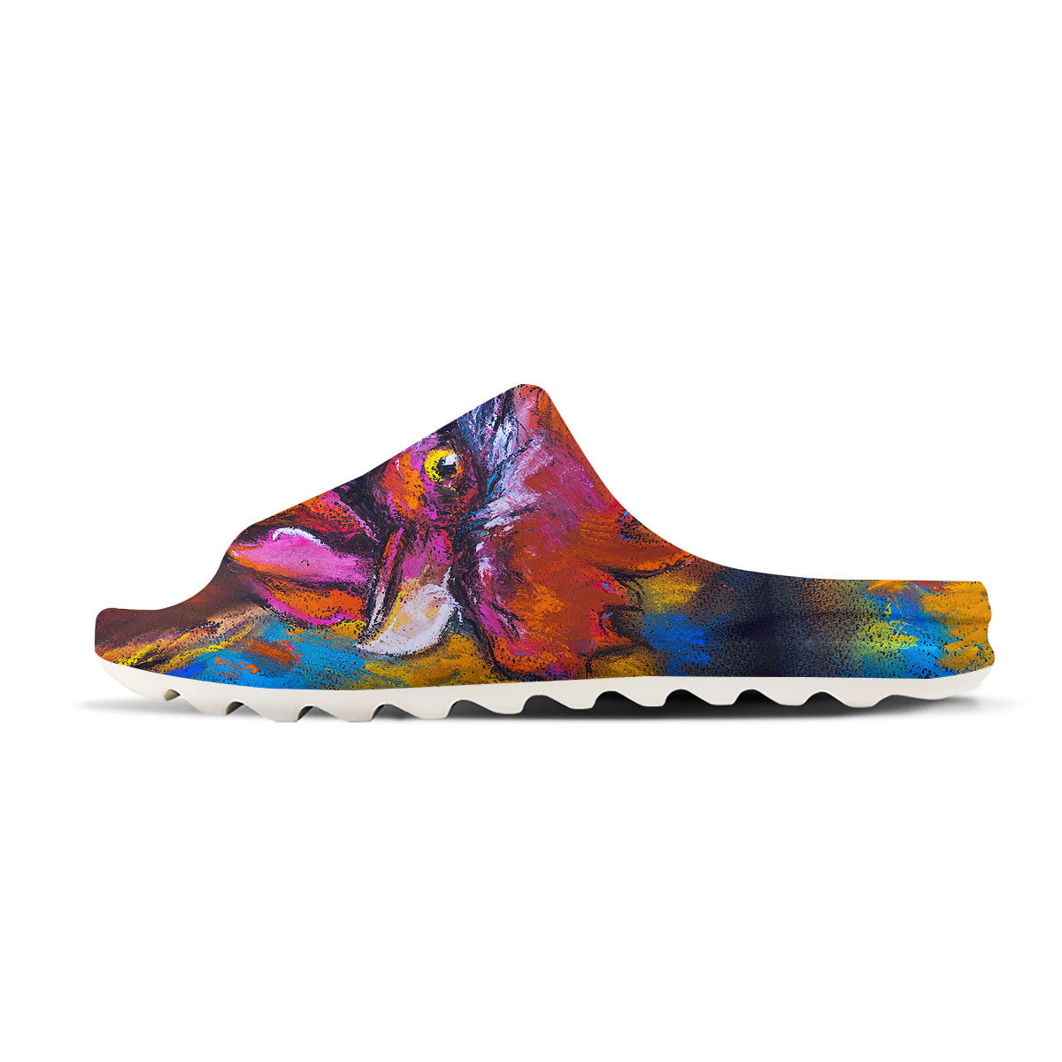 Painting Rooster Print Sandals-grizzshop