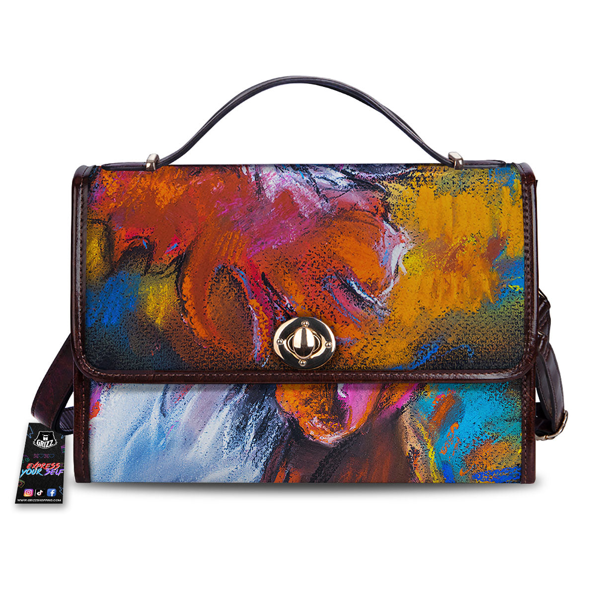 Painting Rooster Print Women's Satchel Bag