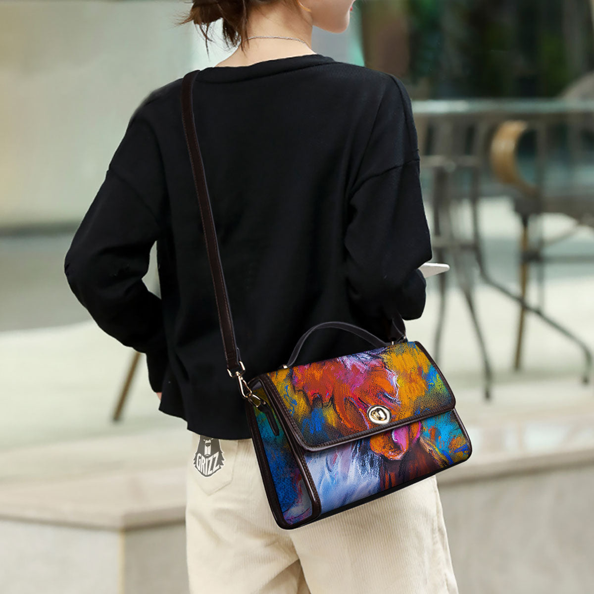 Painting Rooster Print Women's Satchel Bag