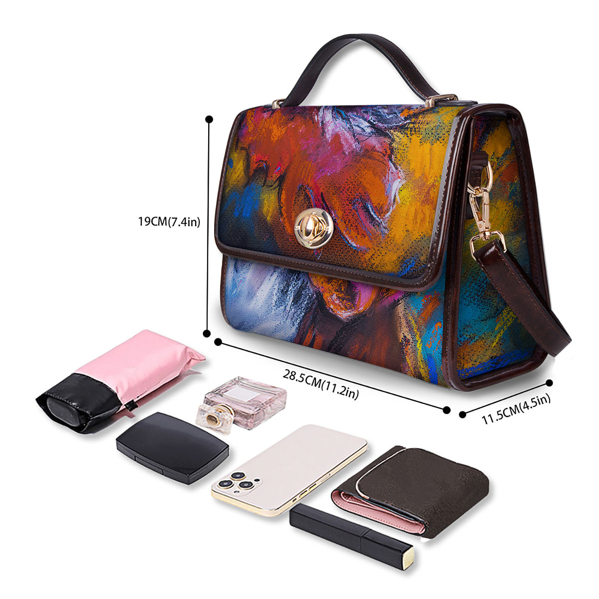 Painting Rooster Print Women's Satchel Bag
