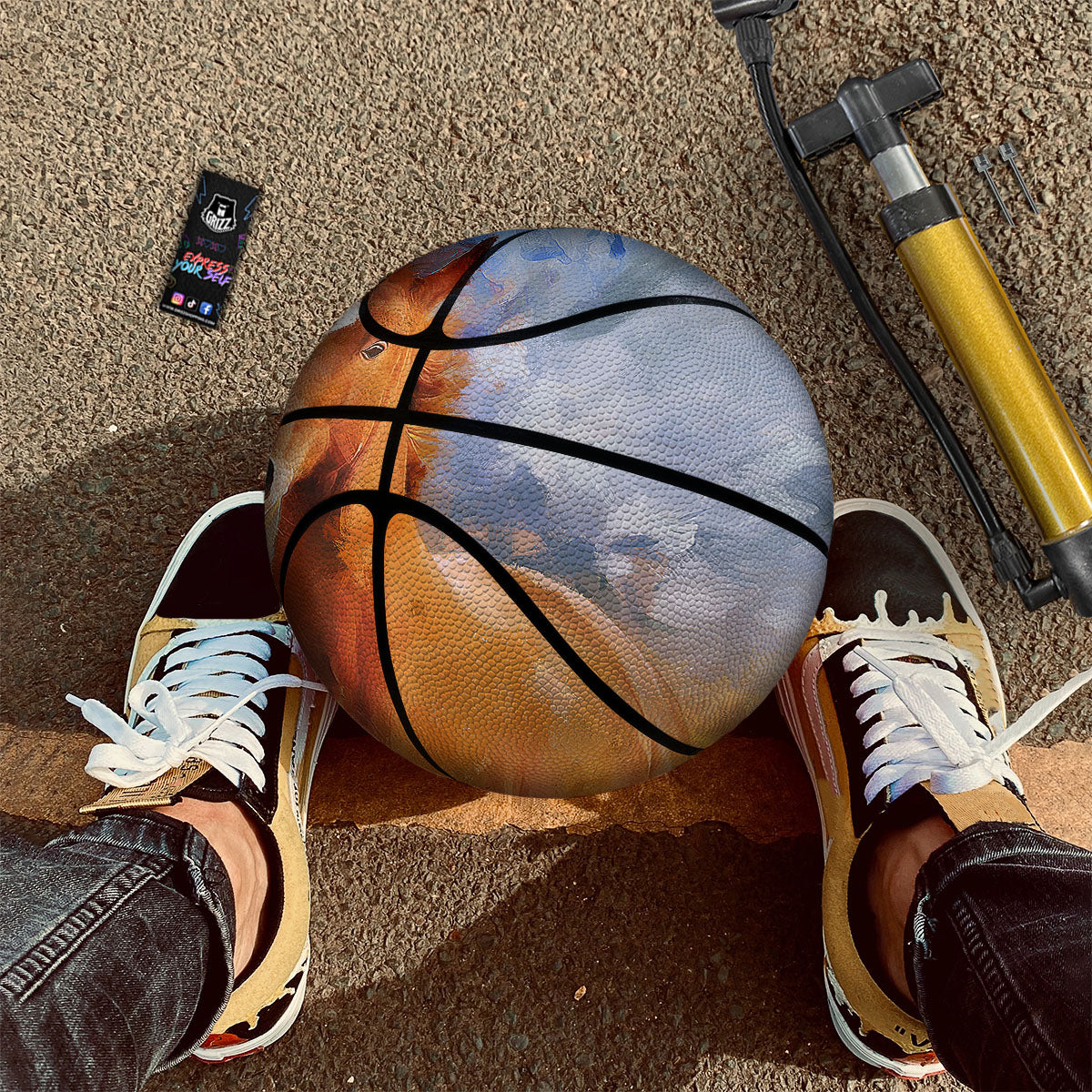 Painting White Horse Print Basketball