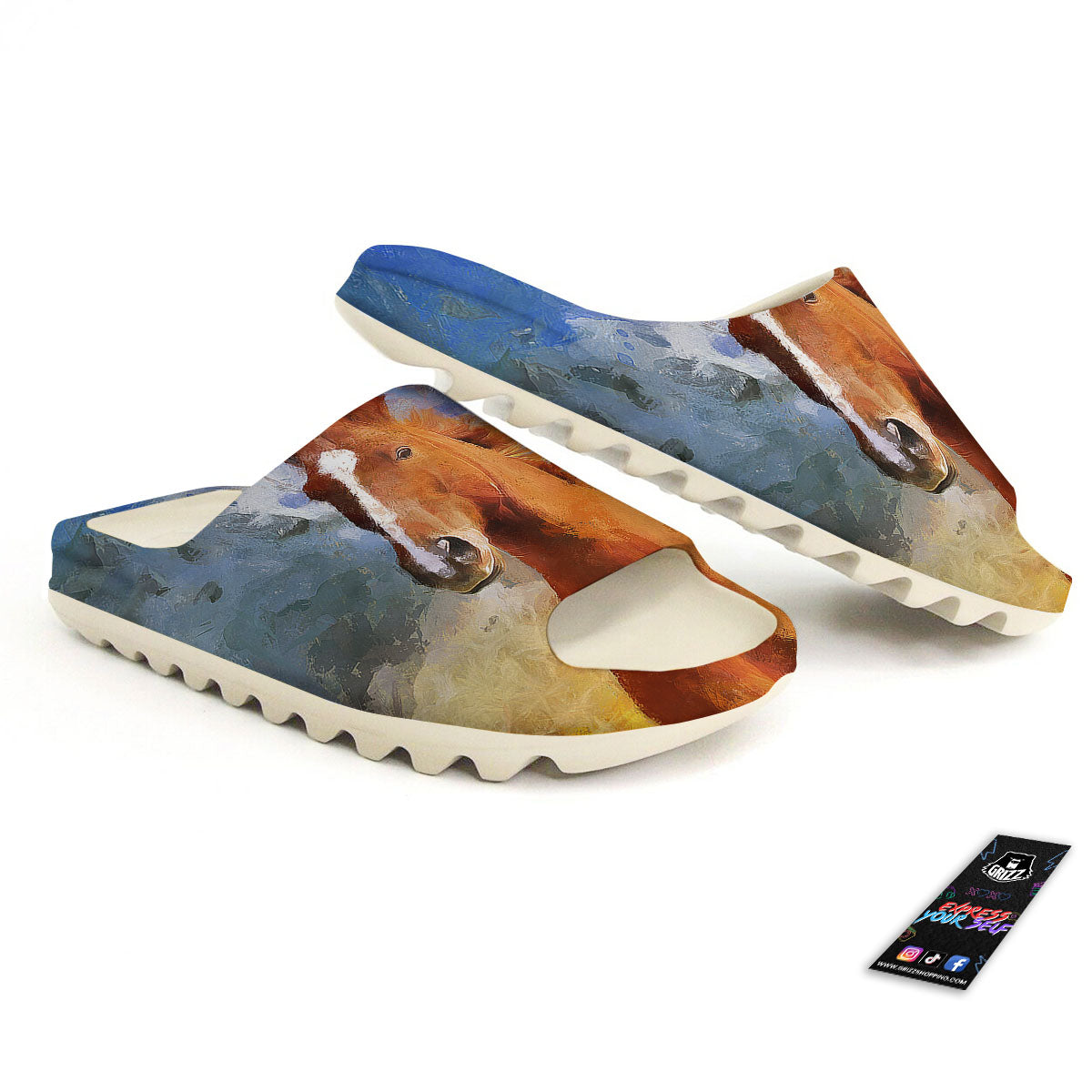 Painting Running Horses Print Sandals-grizzshop