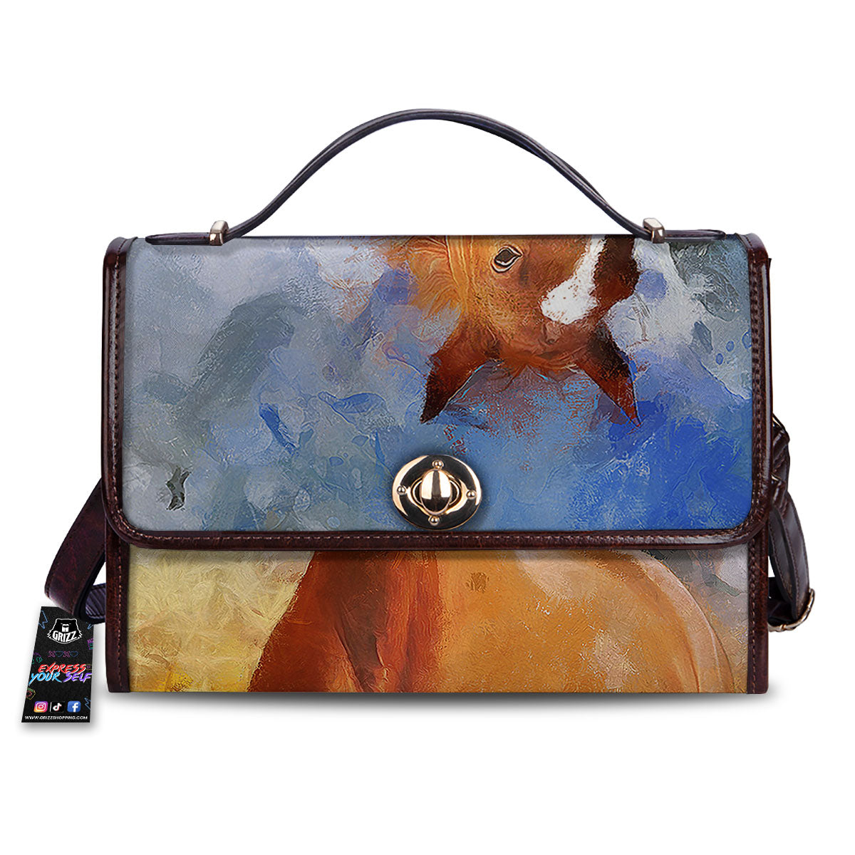 Painting Running Horses Print Women's Satchel Bag