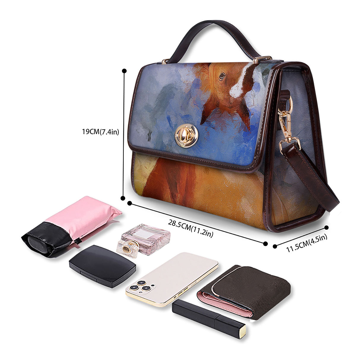 Painting Running Horses Print Women's Satchel Bag
