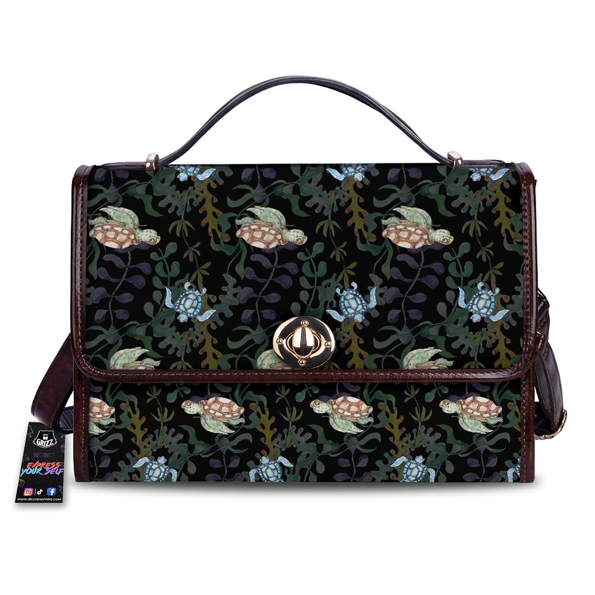 Painting Sea Turtle Print Pattern Women's Satchel Bag