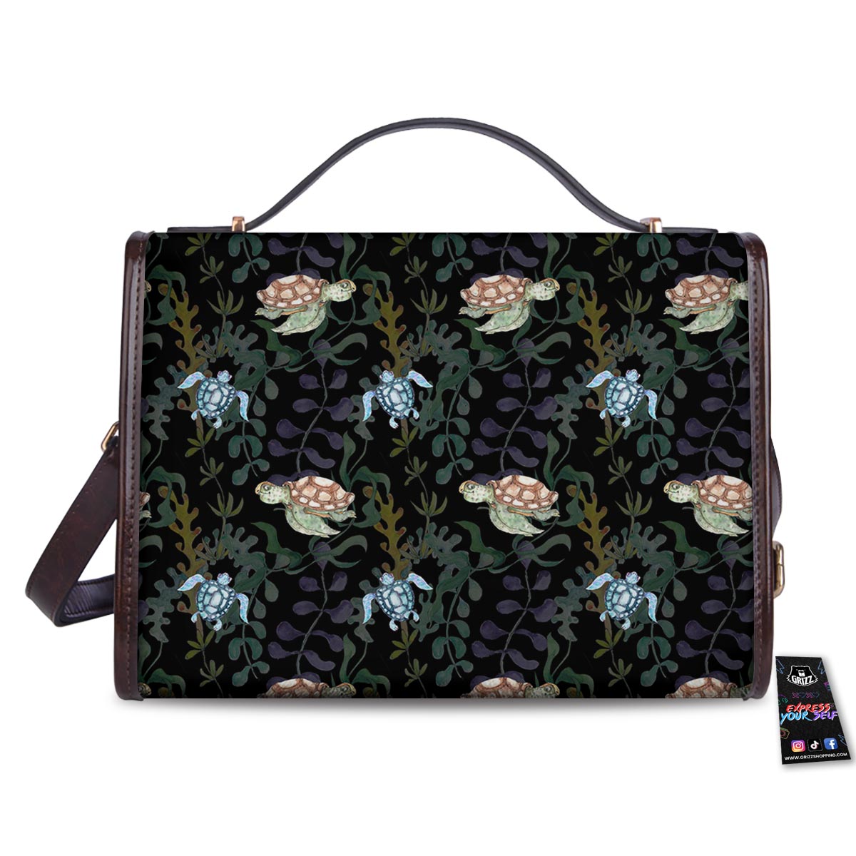 Painting Sea Turtle Print Pattern Women's Satchel Bag