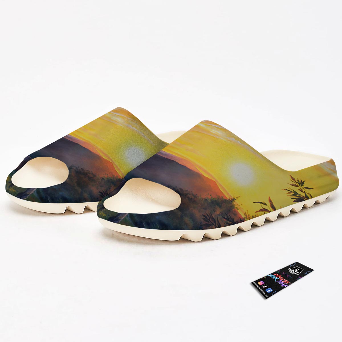 Painting Sunset Horse Print Sandals-grizzshop