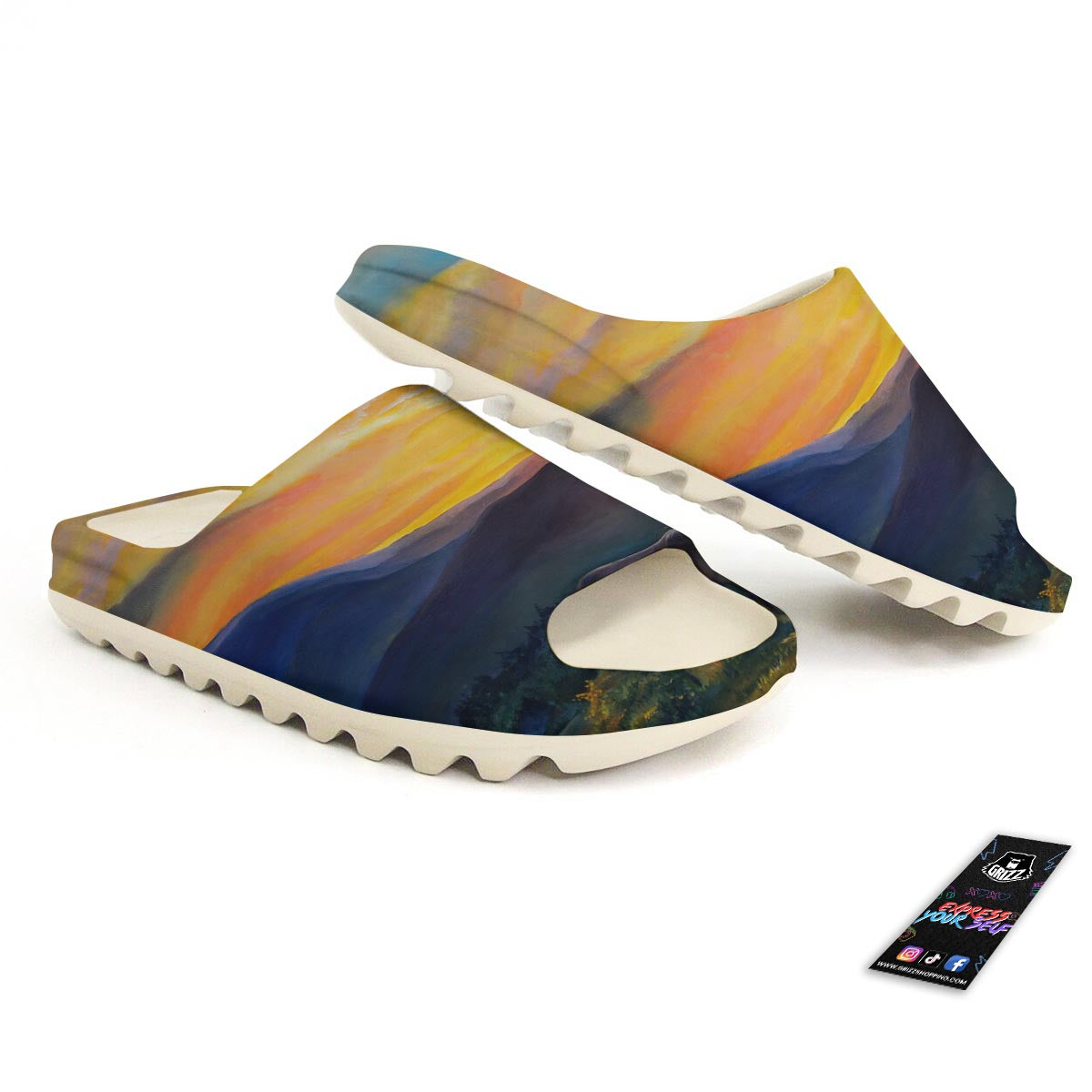 Painting Sunset Horse Print Sandals-grizzshop