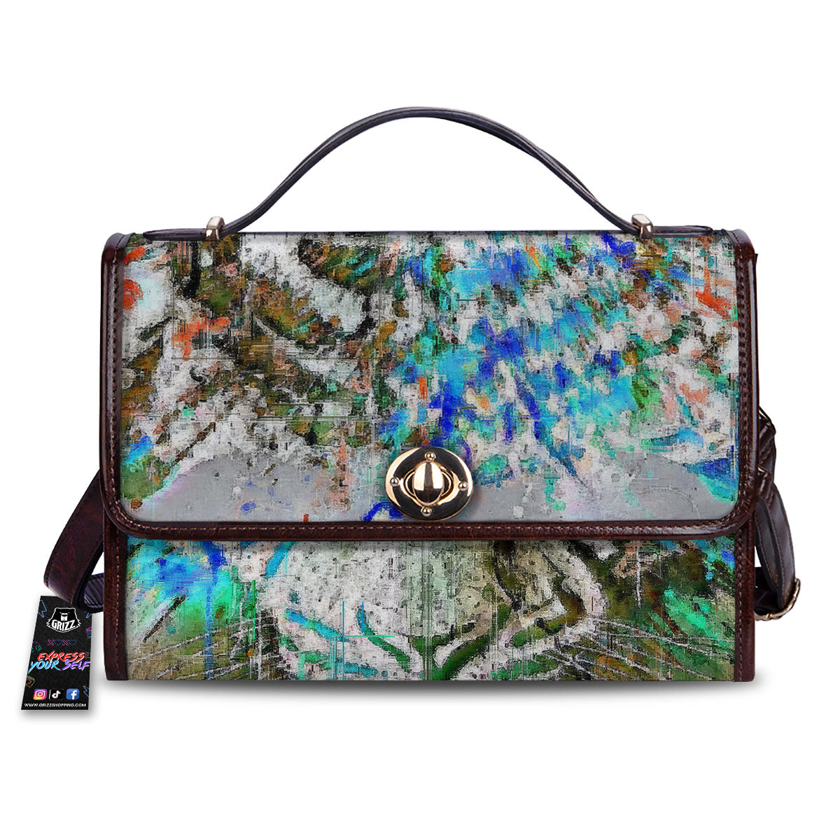 Painting White Tiger Print Women's Satchel Bag
