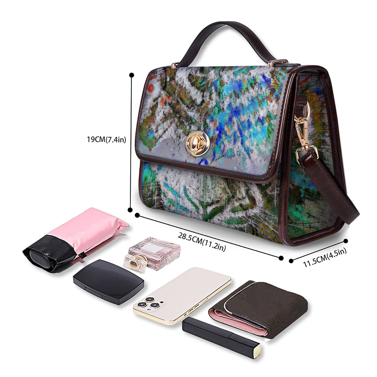 Painting White Tiger Print Women's Satchel Bag